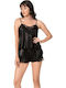 Primoda Satin Babydoll Negru