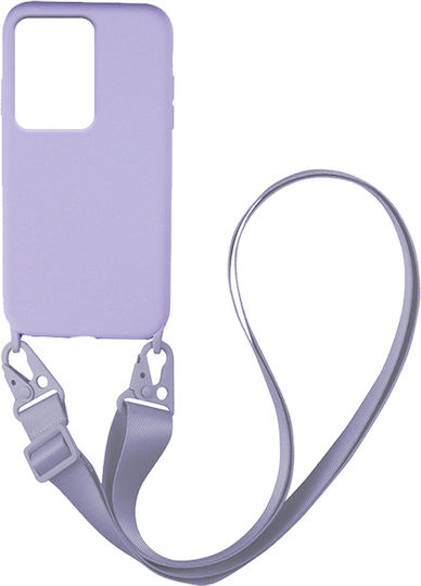 Sonique CarryHang Liquid Back Cover Σιλικόνης 0.5mm με Λουράκι Λιλά (Redmi Note 12 4G)