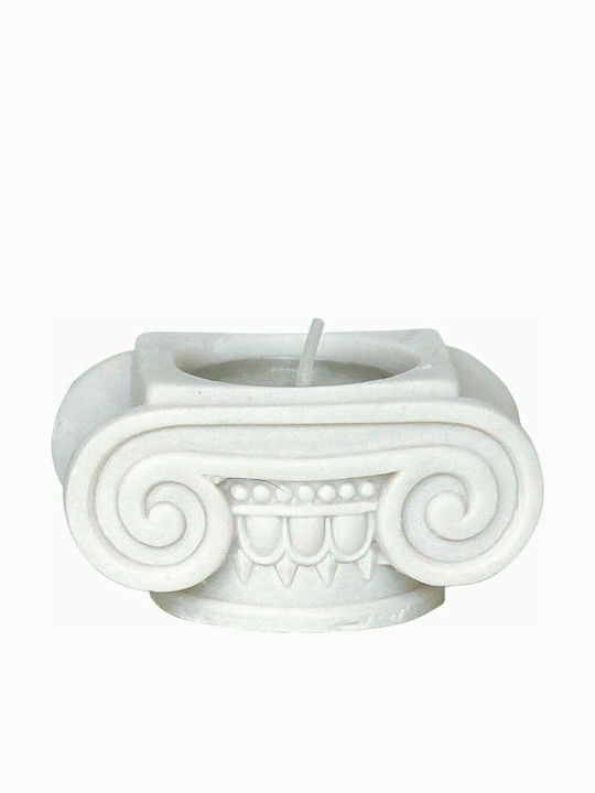 Soldatos Candle Holder suitable for Tealights Stone in White Color 4cm 1pcs
