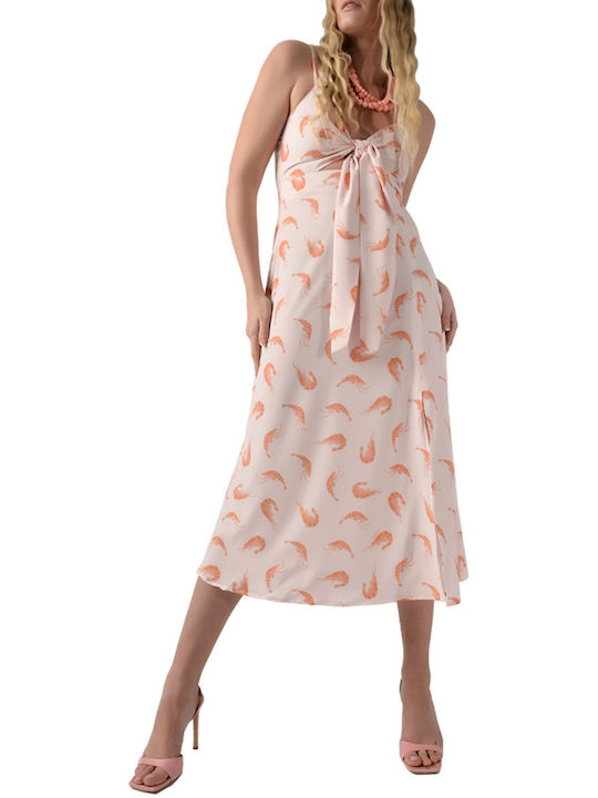 LEFKO PINK MIDI DRESS WITH PATTERN 2003