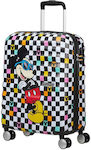 American Tourister Wavebreaker Disney Children's Cabin Travel Suitcase Hard Mickey Check with 4 Wheels Height 55cm