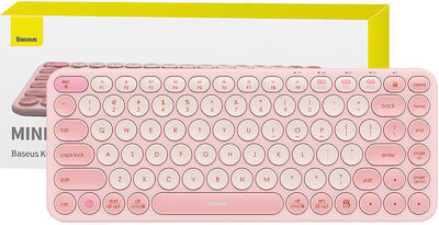 Baseus K01A Tri-Mode Kabellos Bluetooth Nur Tastatur Englisch US Baby Pink