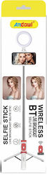 Andowl Q-ZP012 Selfie Stick με Bluetooth Λευκό