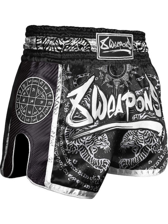8 Weapons Sak Yant Tigers Men's Kick/Thai Boxing Shorts Black