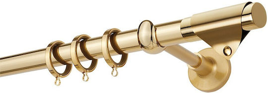 Zogometal Metallisch Vorhangstange Prestige LX Collection Doppel mit Schiene Φ25mm 160cm Oro Matt / Oro