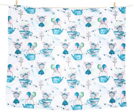 Jukki Pânză Tricou Swaddle Blanket Albastru Deschis 70x80cm