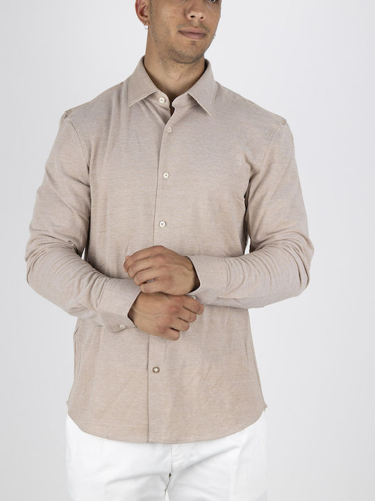 Hugo Boss Men's Shirt Long Sleeve Beige