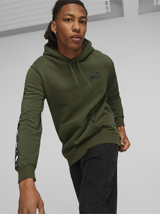 PUMA Essentials Tape Sweatshirt with Hood Green