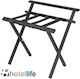 Hotellife Metallic Foldable Black Foldable Hotel Luggage Rack with Backrest