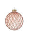 Hanging Ball Ornament Ornament Glass Pink Set 6pcs