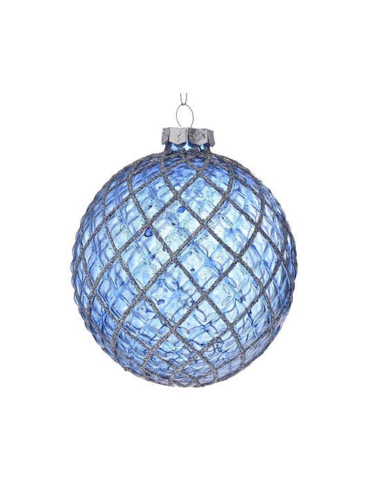 Iliadis Christmas Glass Ball Ornament Light Blue