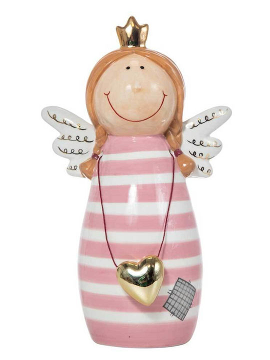 Christmas Plastic Figure Cherub Rose Gold Height 26.5cm