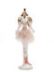 Christmas Plastic Figure Ballet dancer Pink Height 17.5cm