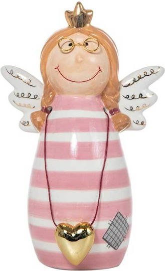 Christmas Plastic Figure Cherub Rose Gold Height 20cm