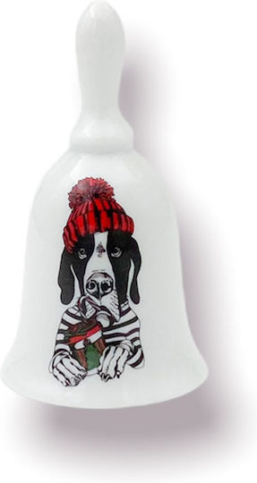 Weihnachtliche Keramisch Figur Glocke Weiß Glocke Weiß