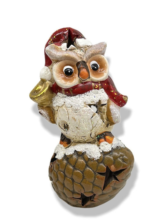 Angiolina De Crăciun Ceramică Figurină Bufniță Maro