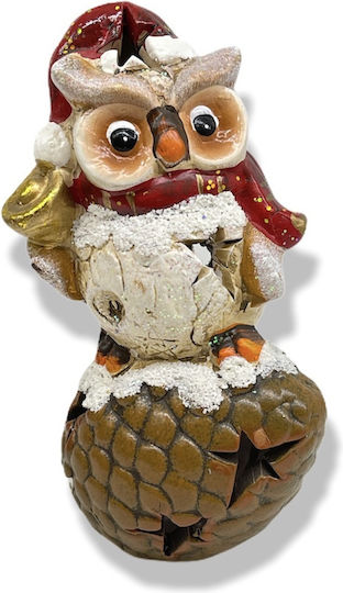 Angiolina De Crăciun Ceramică Figurină Bufniță Maro