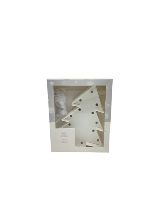 Christmas Decorative Illuminated Plastic Tree 25cm Battery White