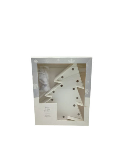 cu lumină LED Decorațiune de Crăciun Plastic Braduleț 25cm. Baterie Alb