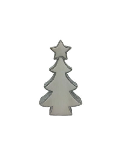 Decorațiune de Crăciun Ceramic Braduleț 30cm. Argintiu