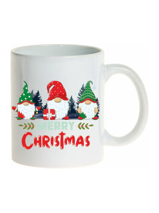 merry christmas Χριστουγεννιάτικη Κούπα Κεραμική Νάνοι