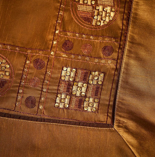 Whitegg Set Christmas Tablecloths Fabric Brown 4pcs