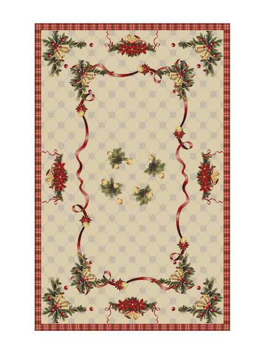 Vassiliadis Bros Christmas Tablecloth Fabric Beige L220xW140cm.