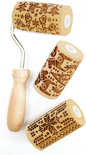Scrap Cooking Weihnachtlich Platte Holz Beige
