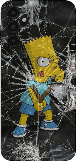 Bart Simpson Slingshot Design Umschlag Rückseite Silikon Schwarz (Galaxy A54Oppo A54)