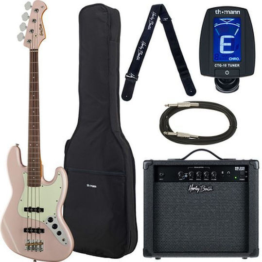 Harley Benton 4-String Electric Bass JB-62CC SP Set Shell Pink