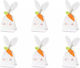 PartyDeco Easter Rabbit Paper White 22.5x9x7.5cm Set of 6 Pieces