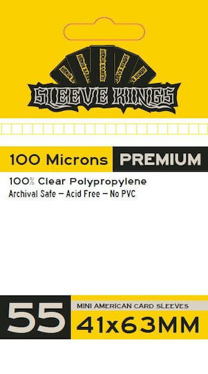 Sleeve Kings Premium Kartenhüllen Mini Amerikanisch Größe 55τμχ Transparente