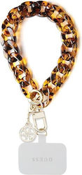 Guess Universal Big Hand Strap Acrylic 4G Charm Λουράκι Καρπού για Κινητά Καφέ