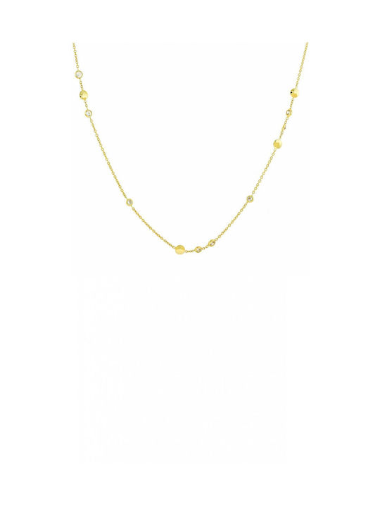 Mertzios.gr Halskette aus Gold 14K mit Zirkonia