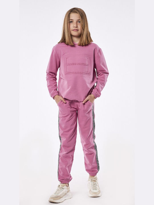 Εβίτα Kids Sweatpants Set Fuchsia 2pcs