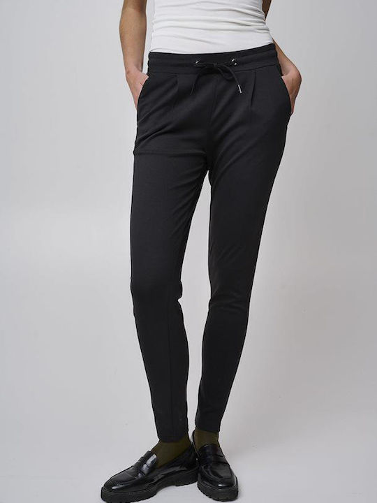 ICHI Damen Stoff Hose Schwarz