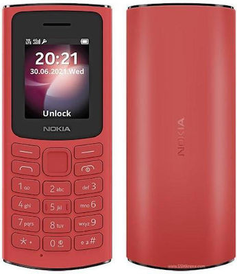 Nokia 105 4G Dual SIM Mobil cu Butone (Meniu grecesc) Roșu