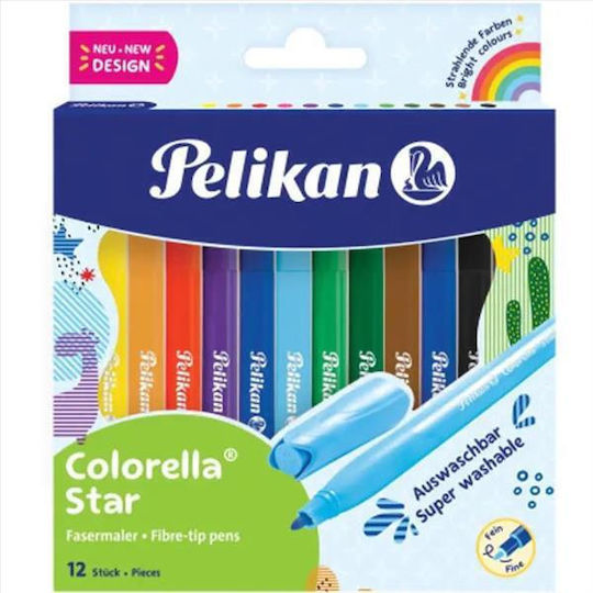 Pelikan Colorella Star Washable Drawing Markers Thin Set 12pcs