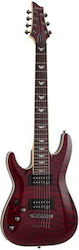 Schecter Omen Extreme-7 LH BKCH Electric Guitar 7-String Stratocaster Style Black Cherry