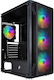 1STPLAYER Firebase X5 RGB Gaming Midi Tower Computer Case Black