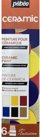 Pebeo Set Craft Pigments Multicolored Outline for Wood and Porcelain 20ml 6pcs
