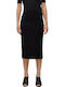 Pencil High-waisted Midi Skirt Black