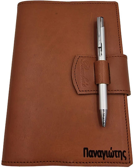 ByLeather Notizbuch 150 Blätter mit Stifthalter Braun