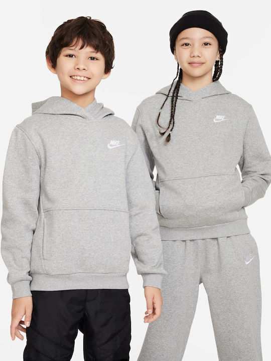 Nike Fleece Kids Sweatshirt with Hood Gray Spor...