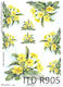 Flowers Tissue paper Decoupage Yellow