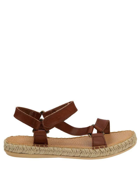 Kiamos Leather Women's Sandals Tabac Brown
