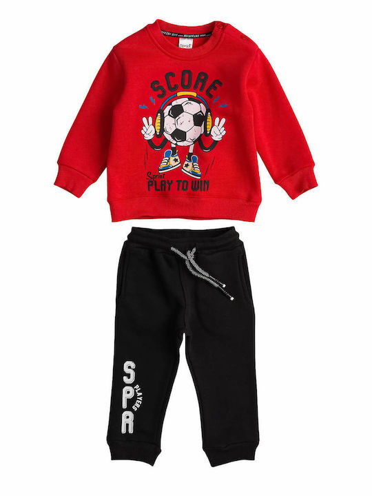 Sprint Kids Sweatpants Set Red 2pcs