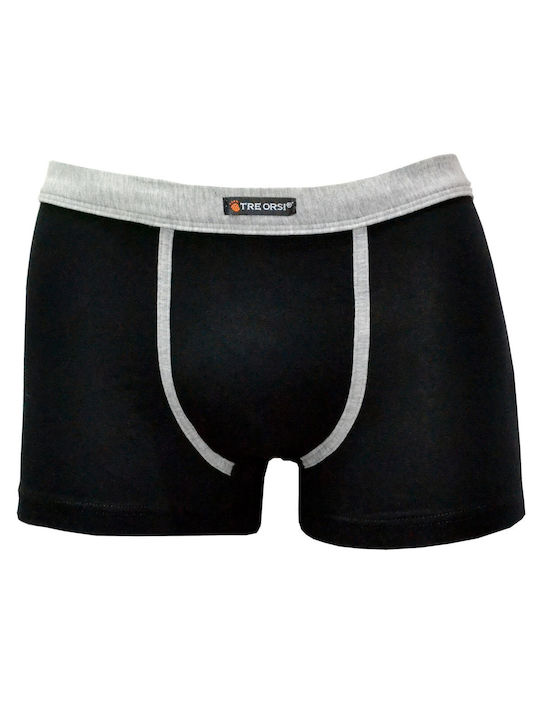 Tre Orsi Herren Boxershorts Schwarz mit Mustern 1Packung