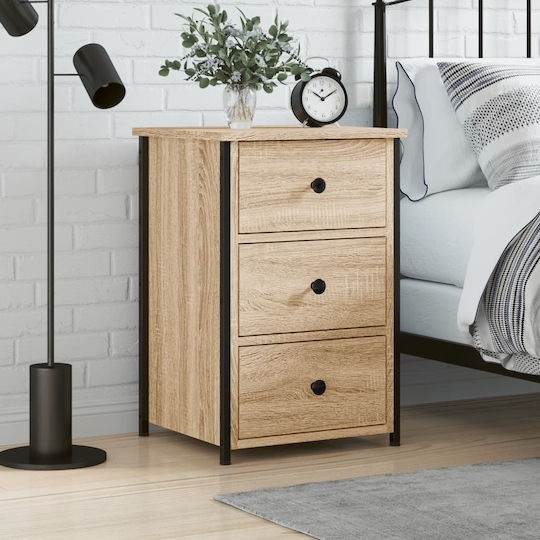 Nachttisch Metall Sonoma Oak 40x36x60cm