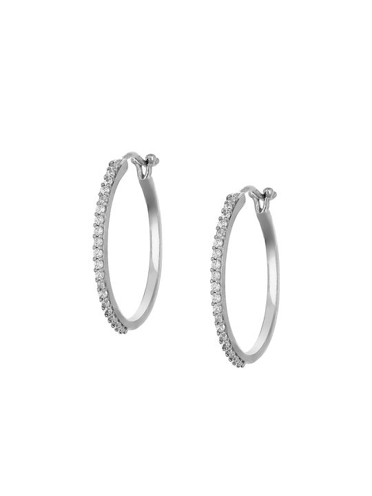 Earrings Hoops made of Platinum with Diamond